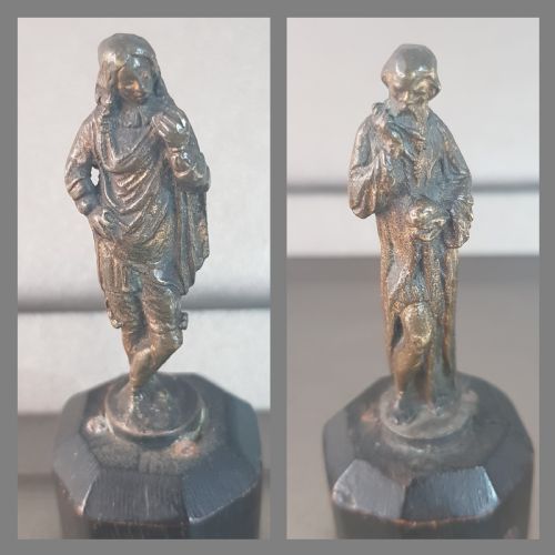 gilt bronze galileo newton early 19th century italian figures - CATEGORY: ANTIQUE METAL - DATED 19TH CENTURY