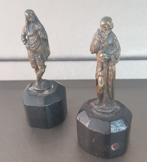 GILT BRONZE GALILEO NEWTON EARLY 19TH CENTURY ITALIAN FIGURES - ADDITIONAL PHOTO 6