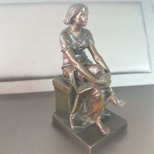 FRENCH BRONZE SCULPTURE JOAN OF ARC SIGNED ALFRED BOUCHER 18501937 CAST BY SUSSE FRRES PARIS - ADDITIONAL PHOTO 4