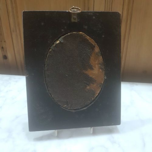 NAVAL OFFICER SILHOUETTE 19TH CENTURY MOUNTED IN WOODEN FRAME WITH HANGING LOOP - ADDITIONAL PHOTO 6