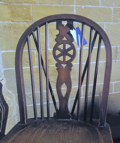 PAIR BEECH WINDSOR CHAIRS LATE 19TH CENTURY - ADDITIONAL PHOTO 5