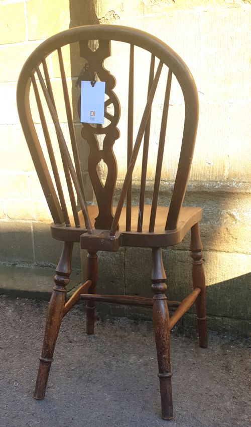 PAIR BEECH WINDSOR CHAIRS LATE 19TH CENTURY - ADDITIONAL PHOTO 7