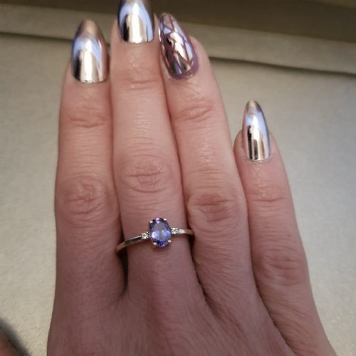 TANZANITE DIAMOND RING ON 9CT GOLD SIZE P P - ADDITIONAL PHOTO 1