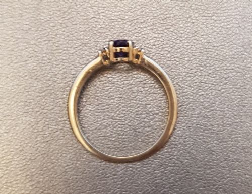 TANZANITE DIAMOND RING ON 9CT GOLD SIZE P P - ADDITIONAL PHOTO 4