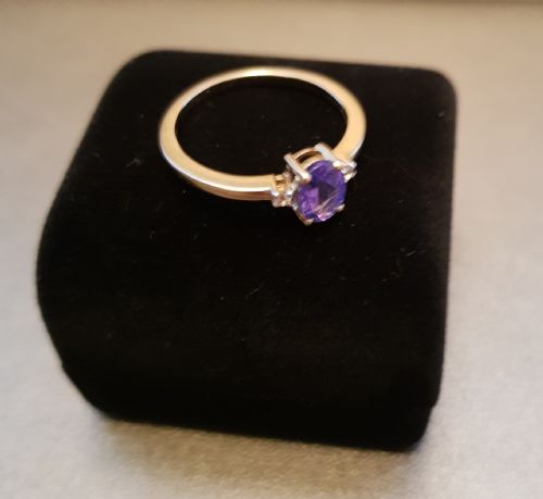TANZANITE DIAMOND RING ON 9CT GOLD SIZE P P - ADDITIONAL PHOTO 7
