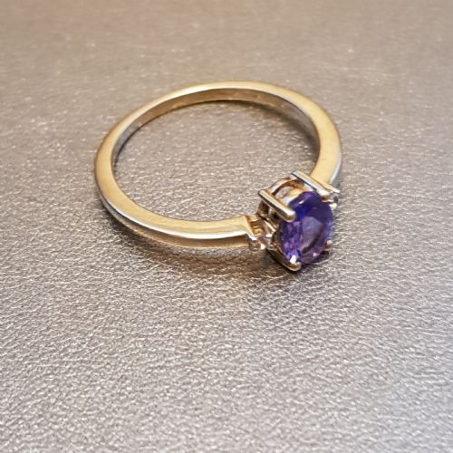 TANZANITE DIAMOND RING ON 9CT GOLD SIZE P P - ADDITIONAL PHOTO 8