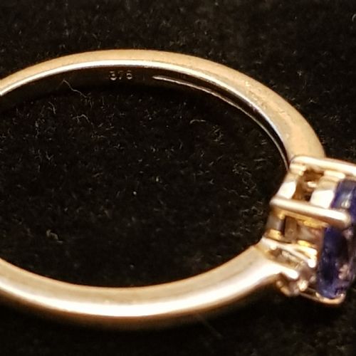 TANZANITE DIAMOND RING ON 9CT GOLD SIZE P P - ADDITIONAL PHOTO 9