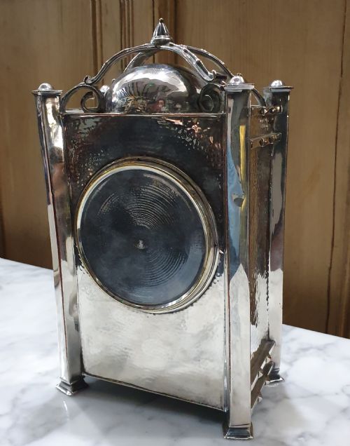 GEORGE WALTON SILVERPLATED COPPER CLOCK C1910 - ADDITIONAL PHOTO 6