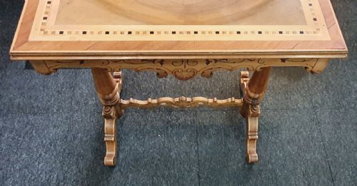 19TH CENTURY ITALIAN PARQUETRY OLIVE WOOD SYCAMORE WALNUT LADIES' DRESSING SIDE BOUDOIR TABLE WITH DRAWER KEY - ADDITIONAL PHOTO 3