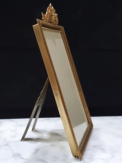 FRENCH 19TH CENTURY GILT BRONZE STANDING OR HANGING FRAME - ADDITIONAL PHOTO 1