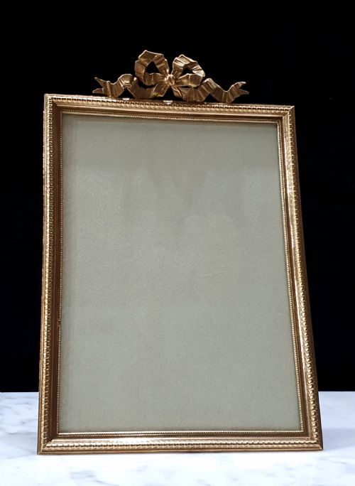 FRENCH 19TH CENTURY GILT BRONZE STANDING OR HANGING FRAME - ADDITIONAL PHOTO 5