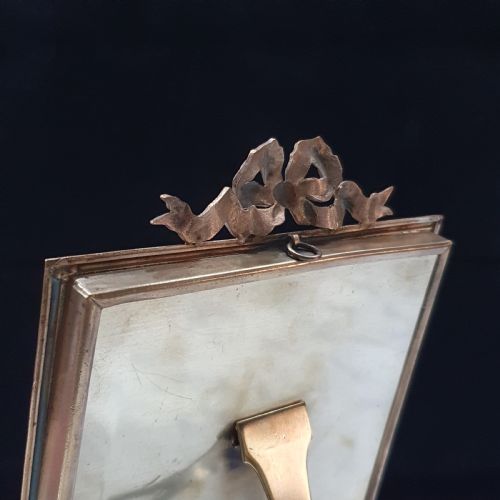 FRENCH 19TH CENTURY GILT BRONZE STANDING OR HANGING FRAME - ADDITIONAL PHOTO 7