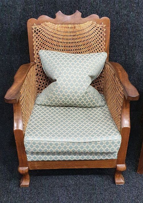 ART DECO BERGERE ARMCHAIRS REUPHOLSTERED RECANED C1930 - ADDITIONAL PHOTO 9