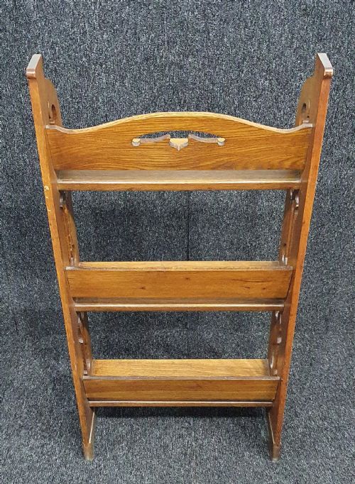 ARTS CRAFTS OAK BOOKSHELVES FREESTANDING C1910 - ADDITIONAL PHOTO 1