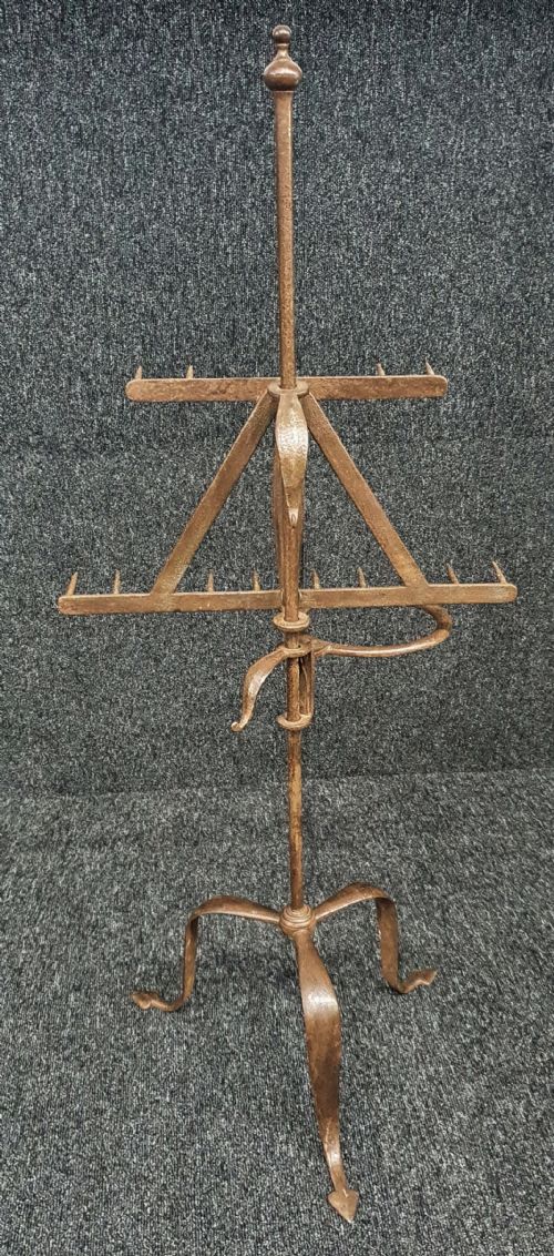 GEORGE III WROUGHT IRON ADJUSTABLE LARK SPIT TOASTER - ADDITIONAL PHOTO 1