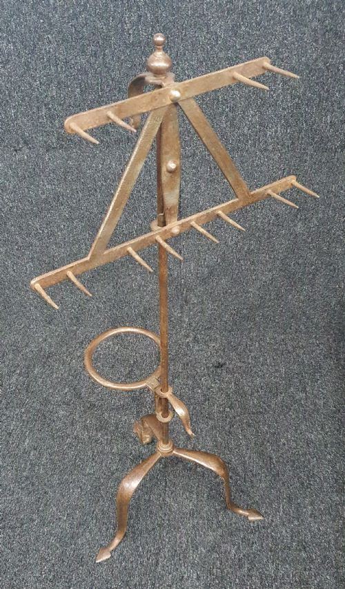 GEORGE III WROUGHT IRON ADJUSTABLE LARK SPIT TOASTER - ADDITIONAL PHOTO 2