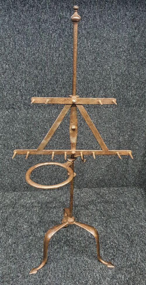 GEORGE III WROUGHT IRON ADJUSTABLE LARK SPIT TOASTER - ADDITIONAL PHOTO 5