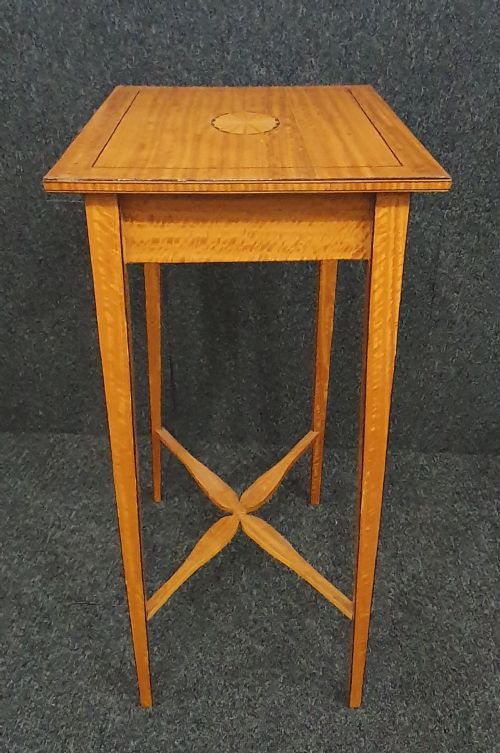 EDWARDIAN SATINWOOD INLAID EBONY SIDE OCCASIONAL TABLE - ADDITIONAL PHOTO 4