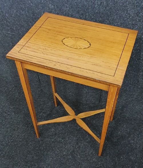 EDWARDIAN SATINWOOD INLAID EBONY SIDE OCCASIONAL TABLE - ADDITIONAL PHOTO 7