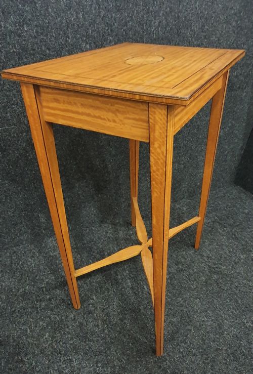 EDWARDIAN SATINWOOD INLAID EBONY SIDE OCCASIONAL TABLE - ADDITIONAL PHOTO 8