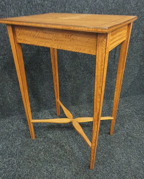 EDWARDIAN SATINWOOD INLAID EBONY SIDE OCCASIONAL TABLE - ADDITIONAL PHOTO 9