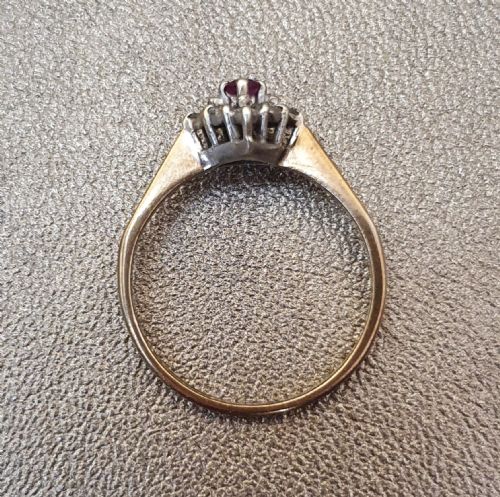 EDWARDIAN ART DECO RUBY DIAMOND 9CT GOLD RING SIZE M M - ADDITIONAL PHOTO 14
