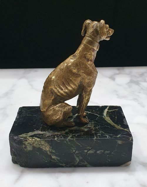 BRONZE GREYHOUND FRENCH ON MARBLE PLINTH C18TH - ADDITIONAL PHOTO 4