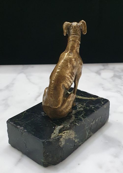 BRONZE GREYHOUND FRENCH ON MARBLE PLINTH C18TH - ADDITIONAL PHOTO 5