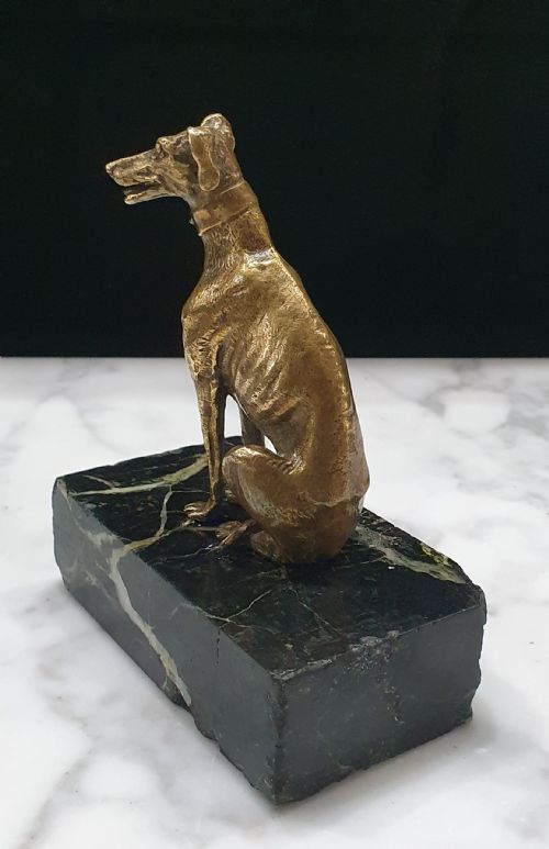 BRONZE GREYHOUND FRENCH ON MARBLE PLINTH C18TH - ADDITIONAL PHOTO 6