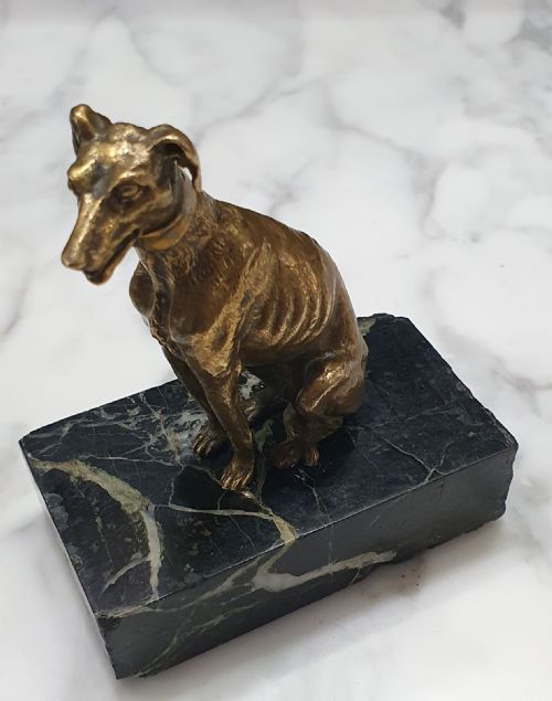 BRONZE GREYHOUND FRENCH ON MARBLE PLINTH C18TH - ADDITIONAL PHOTO 7