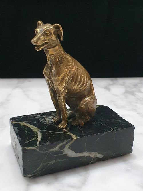 BRONZE GREYHOUND FRENCH ON MARBLE PLINTH C18TH - ADDITIONAL PHOTO 8