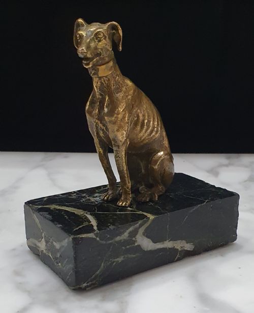 BRONZE GREYHOUND FRENCH ON MARBLE PLINTH C18TH - ADDITIONAL PHOTO 9