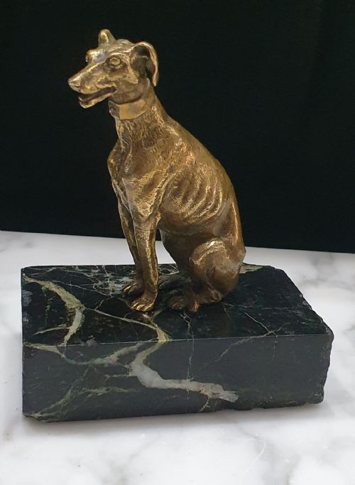 BRONZE GREYHOUND FRENCH ON MARBLE PLINTH C18TH - ADDITIONAL PHOTO 11