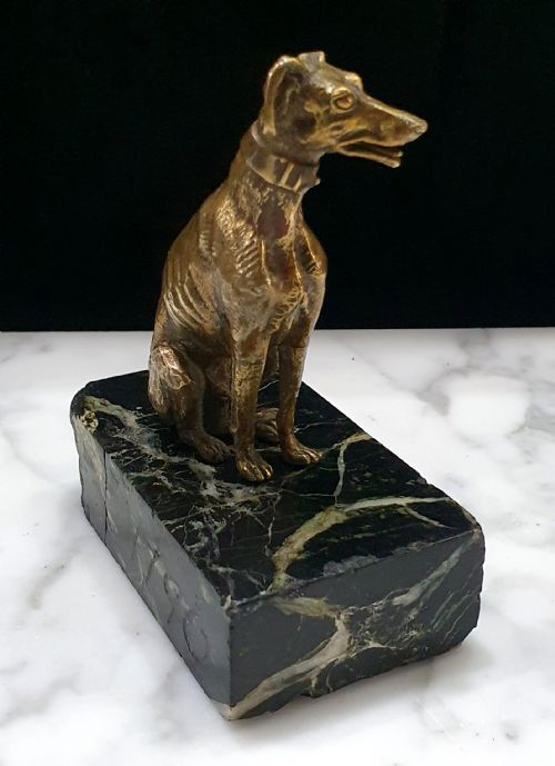 BRONZE GREYHOUND FRENCH ON MARBLE PLINTH C18TH - ADDITIONAL PHOTO 13