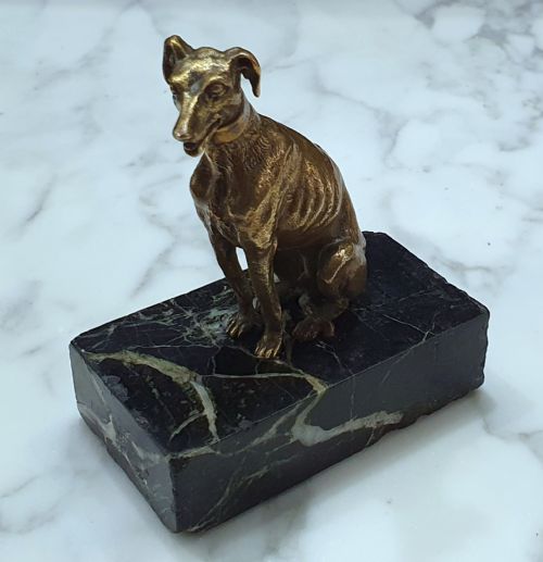 BRONZE GREYHOUND FRENCH ON MARBLE PLINTH C18TH - ADDITIONAL PHOTO 16