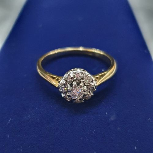 1950S OLD CUT DIAMOND RING 18 CARAT GOLD SIZE L - ADDITIONAL PHOTO 2