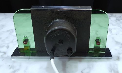 ART DECO CLOCK BY SMITHS GREEN GLASS CHROME REWIRED 12MO GUARANTEE C1930 - ADDITIONAL PHOTO 5