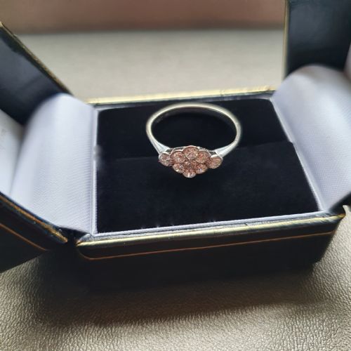 OLD EUROPEAN CUT DIAMOND PLATINUM 18CT WHITE GOLD RING SIZE N N - ADDITIONAL PHOTO 1