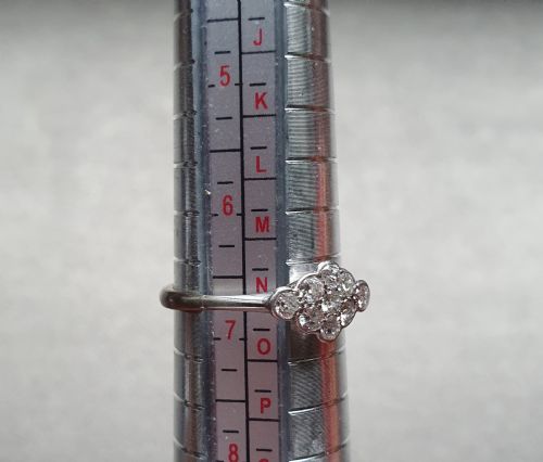 OLD EUROPEAN CUT DIAMOND PLATINUM 18CT WHITE GOLD RING SIZE N N - ADDITIONAL PHOTO 5