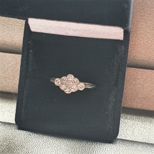 OLD EUROPEAN CUT DIAMOND PLATINUM 18CT WHITE GOLD RING SIZE N N - ADDITIONAL PHOTO 10