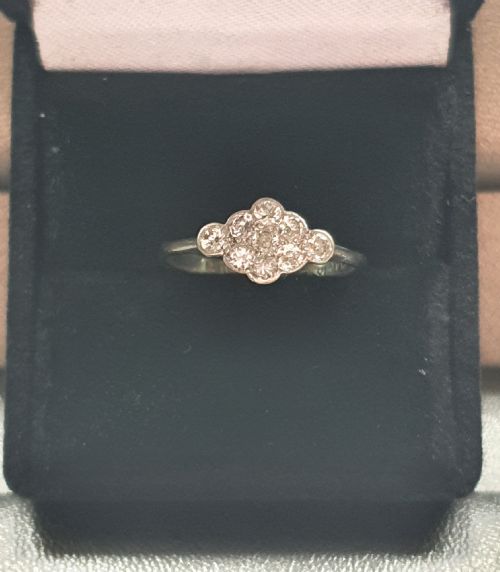 OLD EUROPEAN CUT DIAMOND PLATINUM 18CT WHITE GOLD RING SIZE N N - ADDITIONAL PHOTO 11