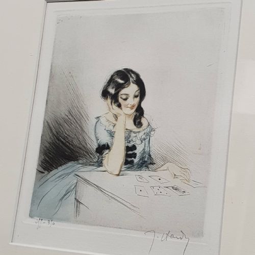 JEAN HARDY PATIENCE ART DECO ORIGINAL PENCIL SIGNED ETCHING C1925 - ADDITIONAL PHOTO 2
