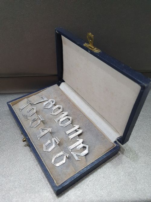 ART DECO SILVER DRINKS PLACE MARKERS CONTINENTAL IN ORIGINAL BOX C1920 - ADDITIONAL PHOTO 10