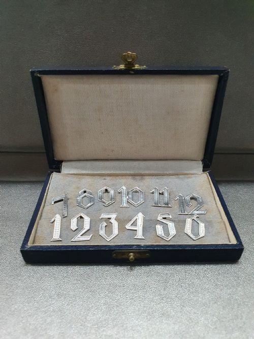 ART DECO SILVER DRINKS PLACE MARKERS CONTINENTAL IN ORIGINAL BOX C1920 - ADDITIONAL PHOTO 11