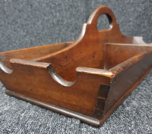 GEORGIAN WINE BOTTLE CARRIER C 1800 MAHOGANY - ADDITIONAL PHOTO 2