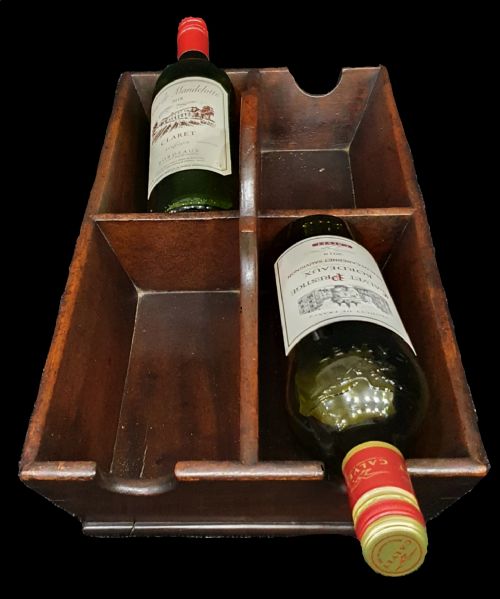 GEORGIAN WINE BOTTLE CARRIER C 1800 MAHOGANY - ADDITIONAL PHOTO 5