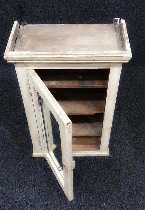 1920 FRENCH DISTRESSED BATHROOM CABINET WITH MIRROR ORIGINAL KEY - ADDITIONAL PHOTO 6