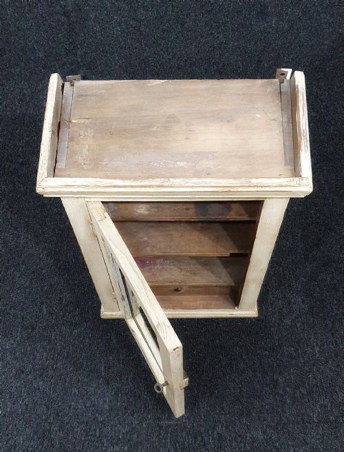 1920 FRENCH DISTRESSED BATHROOM CABINET WITH MIRROR ORIGINAL KEY - ADDITIONAL PHOTO 7