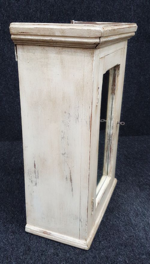 1920 FRENCH DISTRESSED BATHROOM CABINET WITH MIRROR ORIGINAL KEY - ADDITIONAL PHOTO 9
