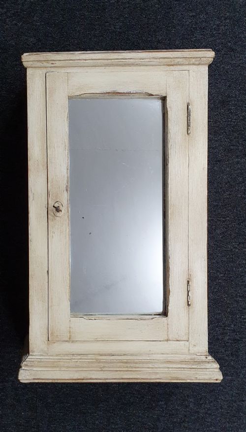 1920 FRENCH DISTRESSED BATHROOM CABINET WITH MIRROR ORIGINAL KEY - ADDITIONAL PHOTO 15